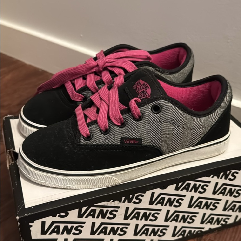 Vans Black and Pink Sneakers